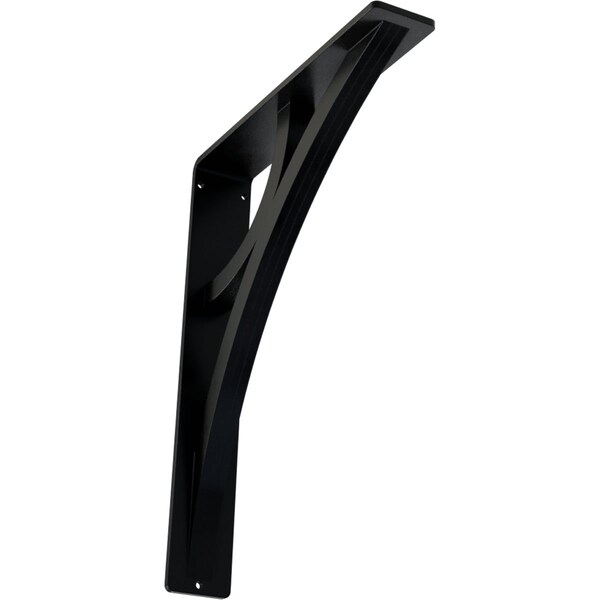 Ekena Millwork Galveston Wrought Iron Bracket, (Triple center brace), Powder Coated Black 2"W x 10"D x 12"H BKTM02X10X12TGL - main